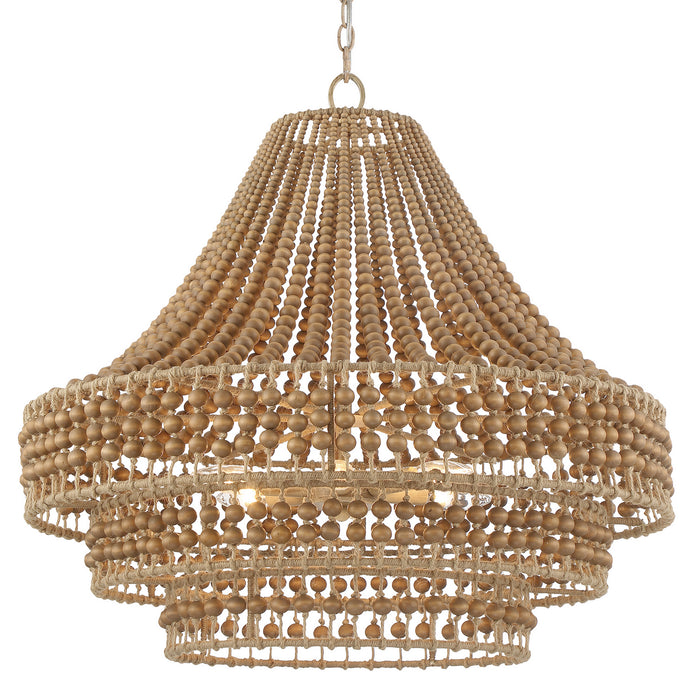 Crystorama SIL-B6006-BS Six Light Chandelier, Burnished Silver