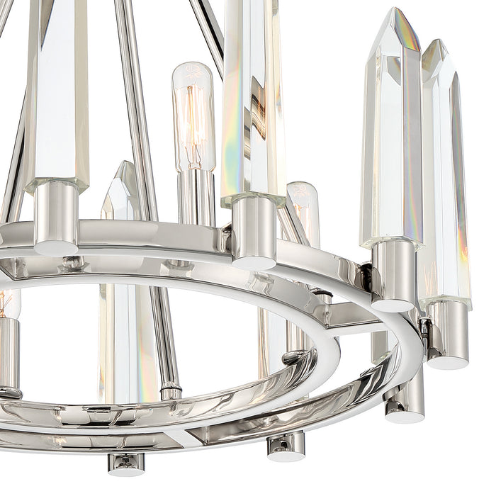 Crystorama WAT-B2004-PN Four Light Semi Flush Mount, Polished Nickel