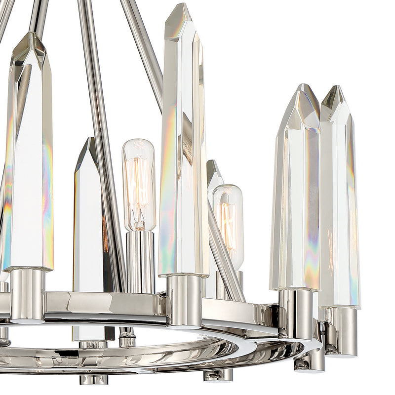 Crystorama WAT-B2004-PN Four Light Semi Flush Mount, Polished Nickel