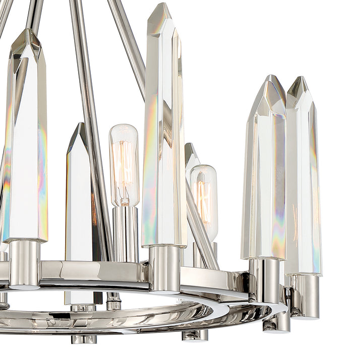 Crystorama WAT-B2004-PN Four Light Semi Flush Mount, Polished Nickel