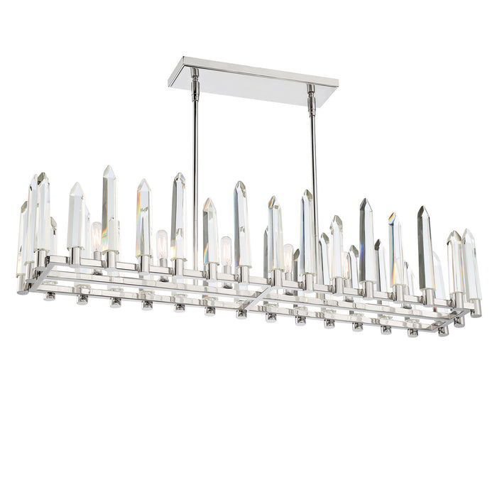 Crystorama WAT-B2006-PN Six Light Chandelier, Polished Nickel