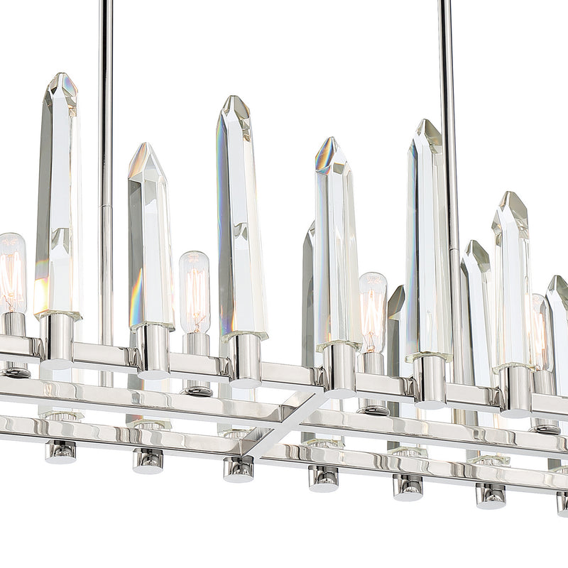 Crystorama WAT-B2006-PN Six Light Chandelier, Polished Nickel