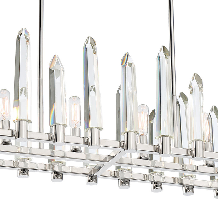 Crystorama WAT-B2006-PN Six Light Chandelier, Polished Nickel