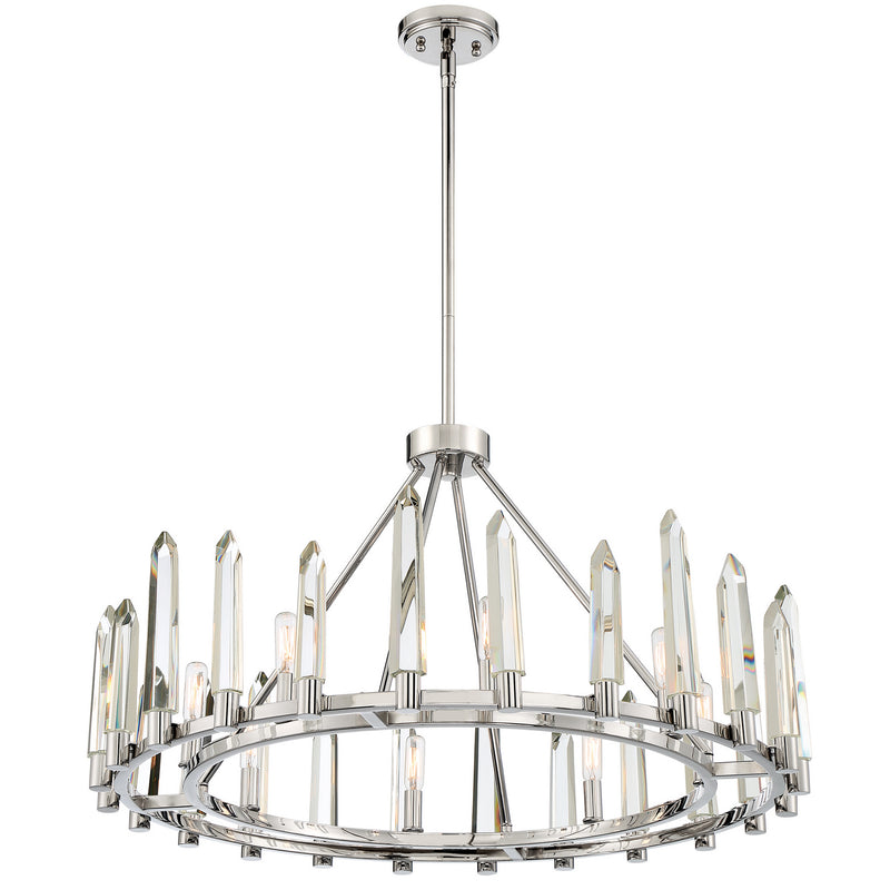 Crystorama WAT-B2008-PN Eight Light Chandelier, Polished Nickel