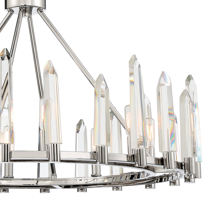 Crystorama WAT-B2008-PN Eight Light Chandelier, Polished Nickel