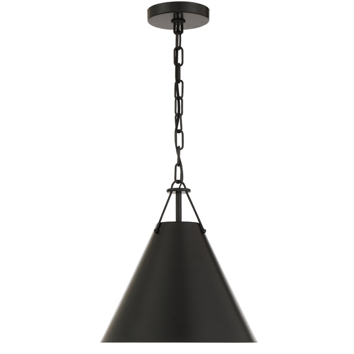 Crystorama XAV-B8301-MK One Light Pendant, Matte Black