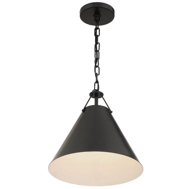 Crystorama XAV-B8301-MK One Light Pendant, Matte Black