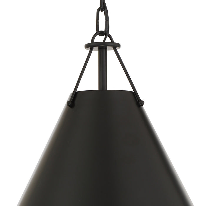 Crystorama XAV-B8301-MK One Light Pendant, Matte Black