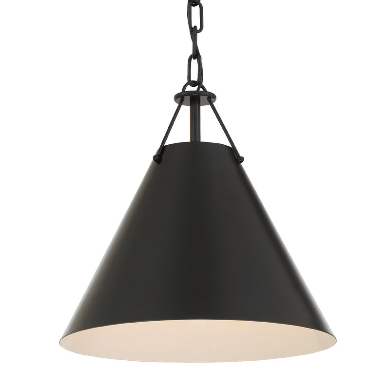 Crystorama XAV-B8301-MK One Light Pendant, Matte Black