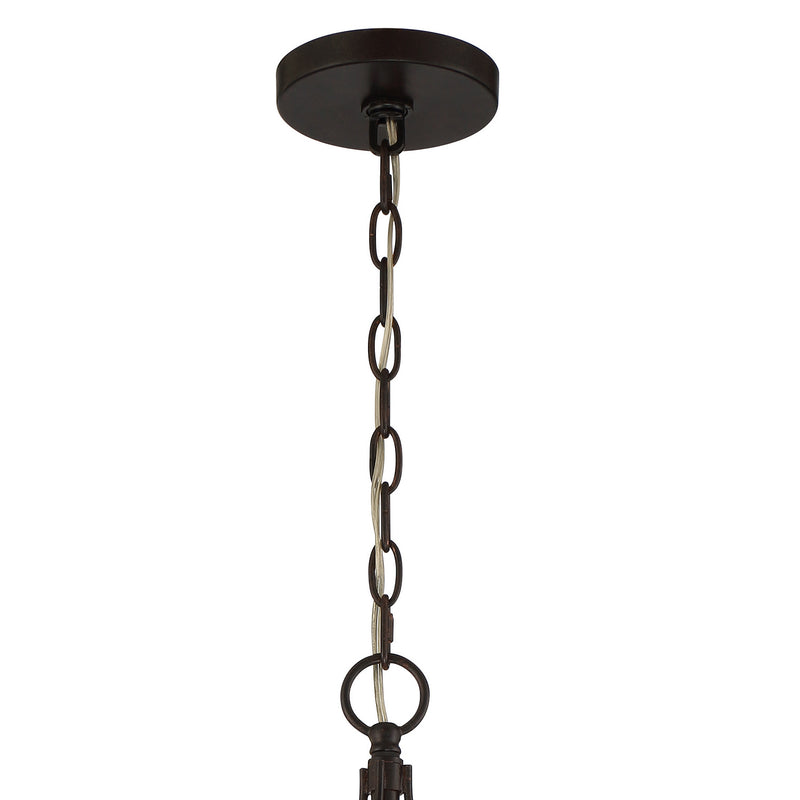 Crystorama ZUC-A9035-EB-GA Six Light Chandelier, English Bronze + Antique Gold