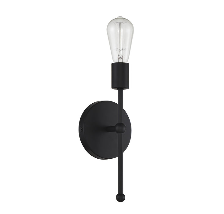 Meridian M90005MBK One Light Wall Sconce, Matte Black