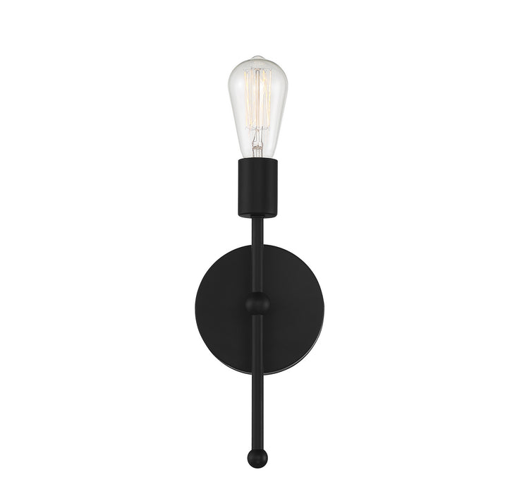 Meridian M90005MBK One Light Wall Sconce, Matte Black