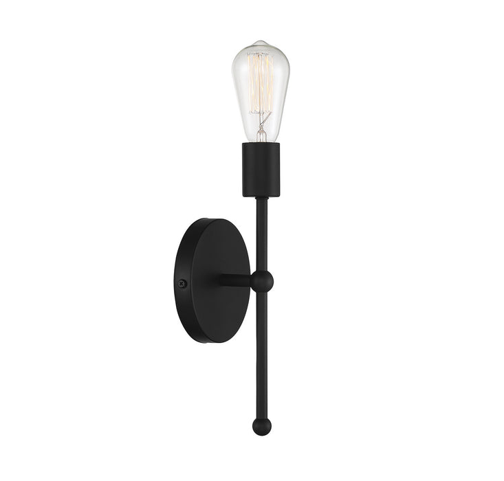 Meridian M90005MBK One Light Wall Sconce, Matte Black