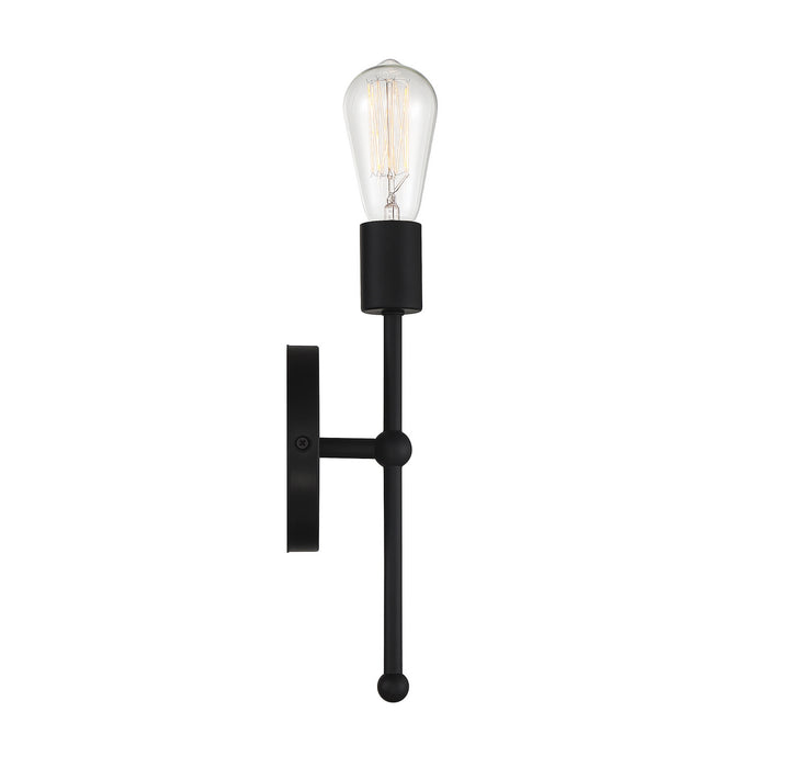Meridian M90005MBK One Light Wall Sconce, Matte Black