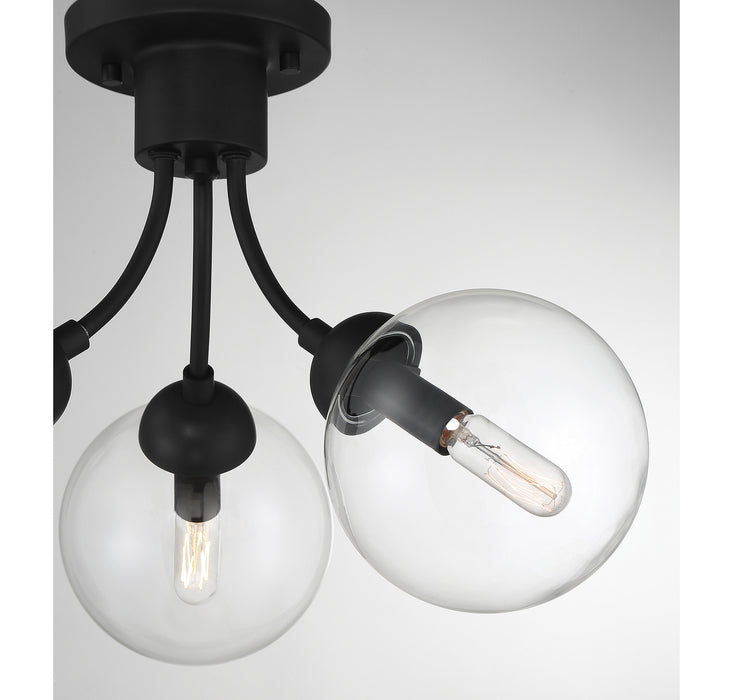 Meridian M10057MBK Three Light Chandelier, Matte Black