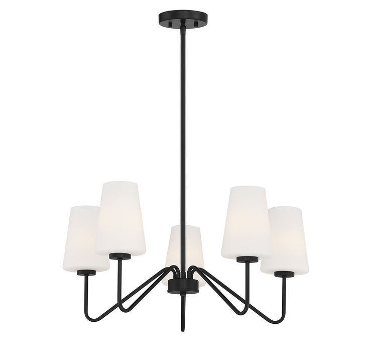 Meridian M10060MBK Five Light Chandelier, Matte Black