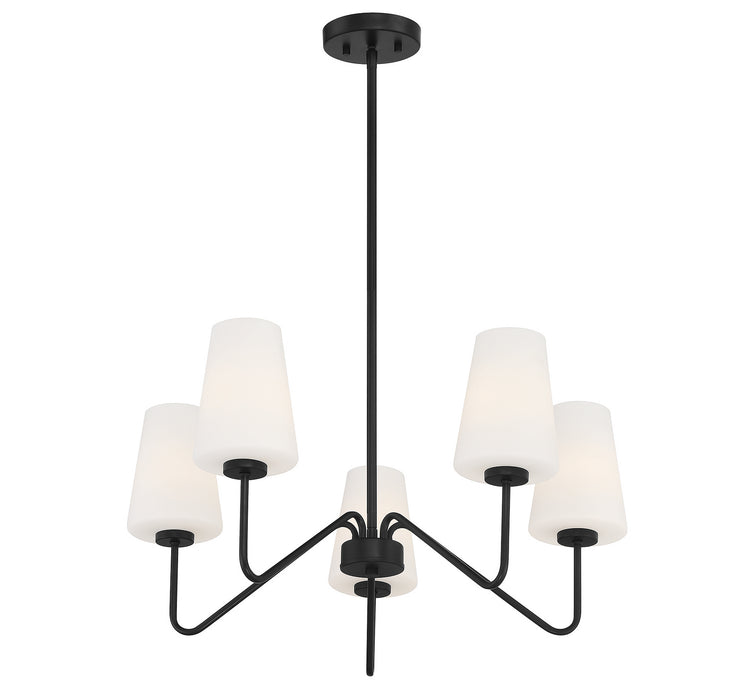 Meridian M10060MBK Five Light Chandelier, Matte Black