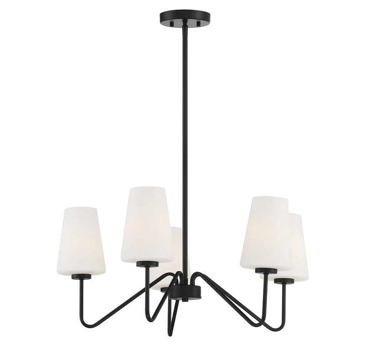Meridian M10060MBK Five Light Chandelier, Matte Black