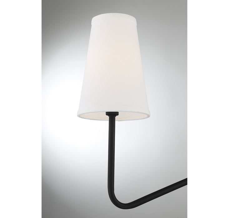 Meridian M10078MBK Four Light Linear Chandelier, Matte Black