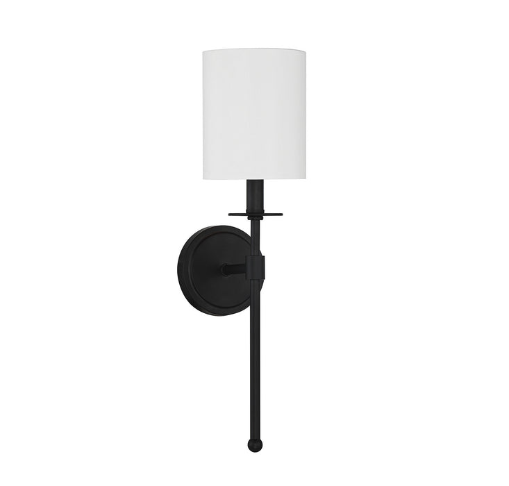 Meridian M90057MBK One Light Wall Sconce, Matte Black