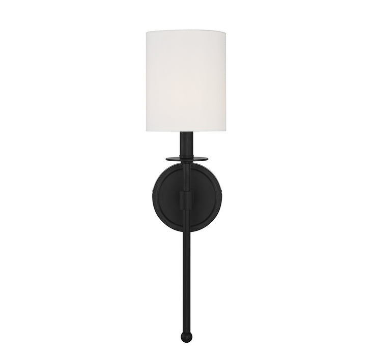 Meridian M90057MBK One Light Wall Sconce, Matte Black