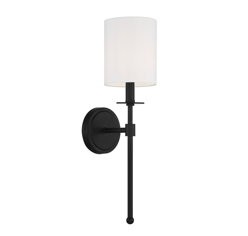 Meridian M90057MBK One Light Wall Sconce, Matte Black