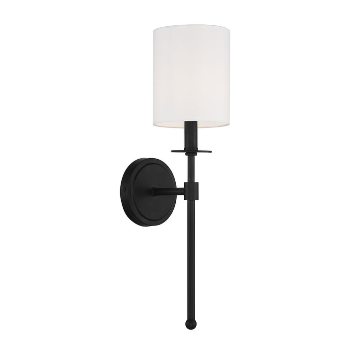 Meridian M90057MBK One Light Wall Sconce, Matte Black