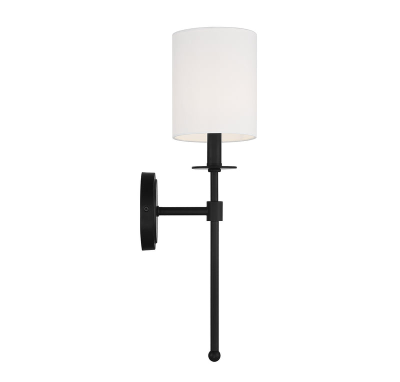 Meridian M90057MBK One Light Wall Sconce, Matte Black
