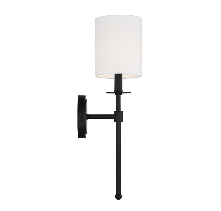 Meridian M90057MBK One Light Wall Sconce, Matte Black