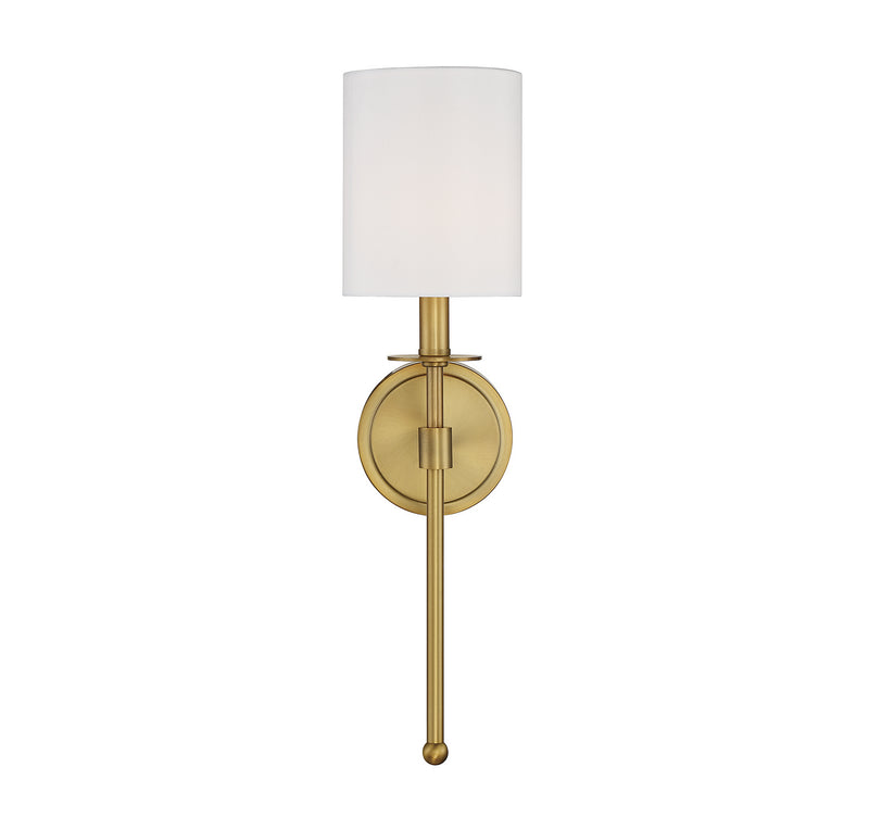 Meridian M90057NB One Light Wall Sconce, Natural Brass