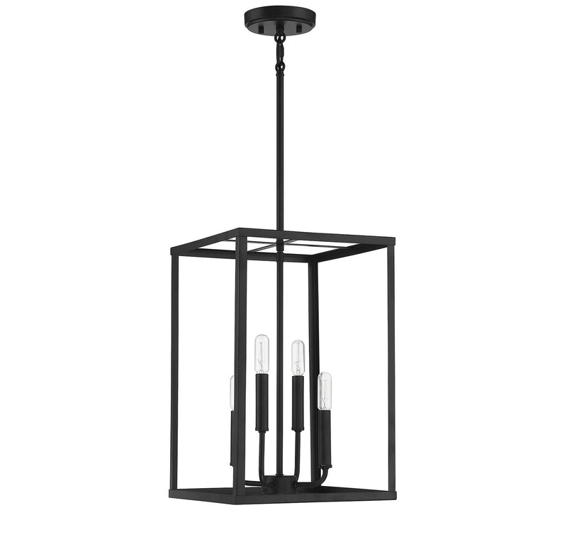 Meridian M30008MBK Four Light Pendant, Matte Black