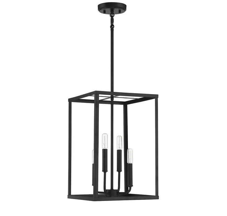 Meridian M30008MBK Four Light Pendant, Matte Black