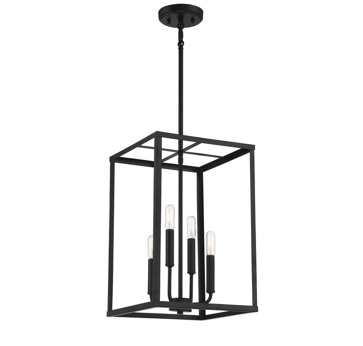 Meridian M30008MBK Four Light Pendant, Matte Black