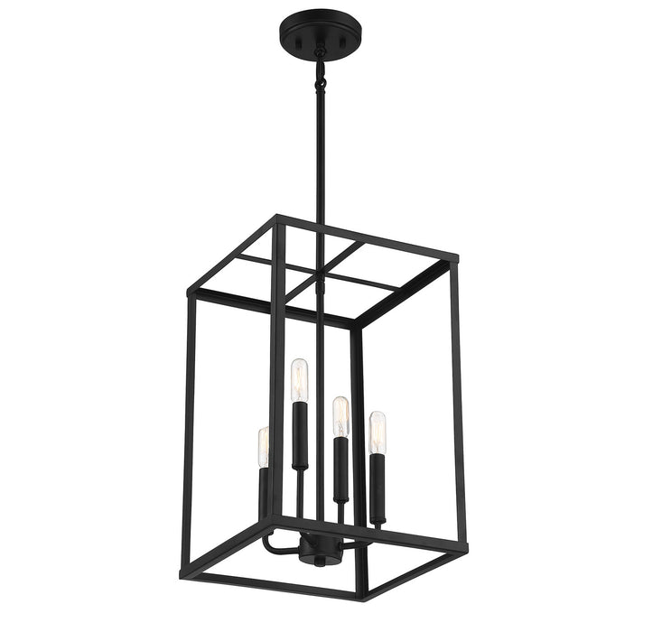 Meridian M30008MBK Four Light Pendant, Matte Black