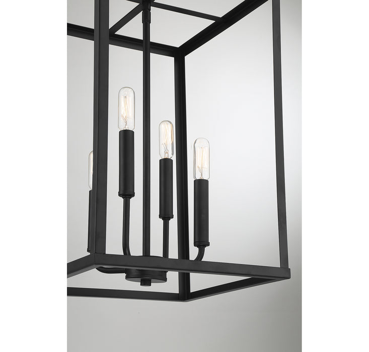 Meridian M30008MBK Four Light Pendant, Matte Black