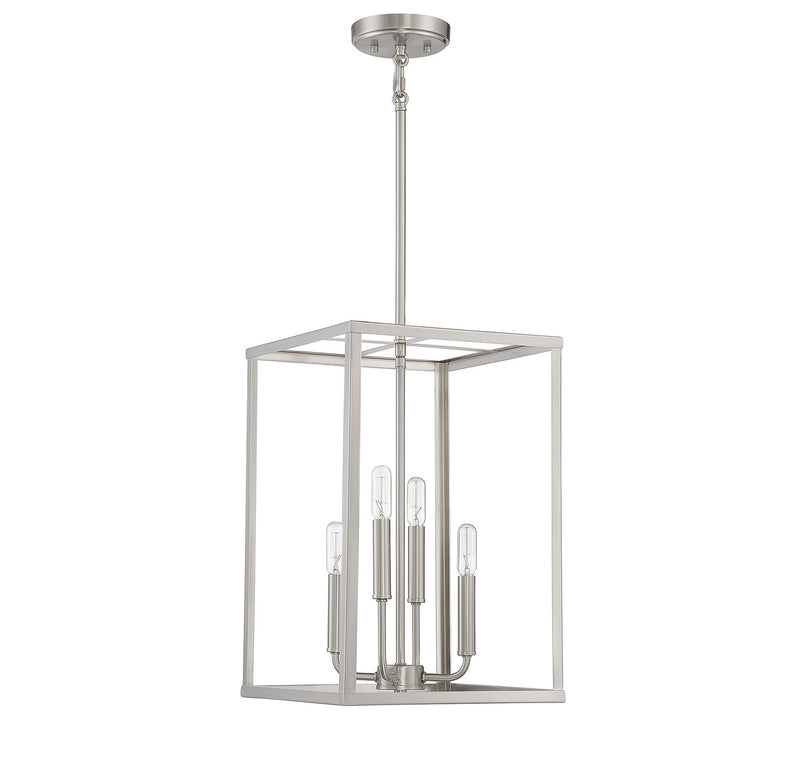 Meridian M30008BN Four Light Pendant, Brushed Nickel