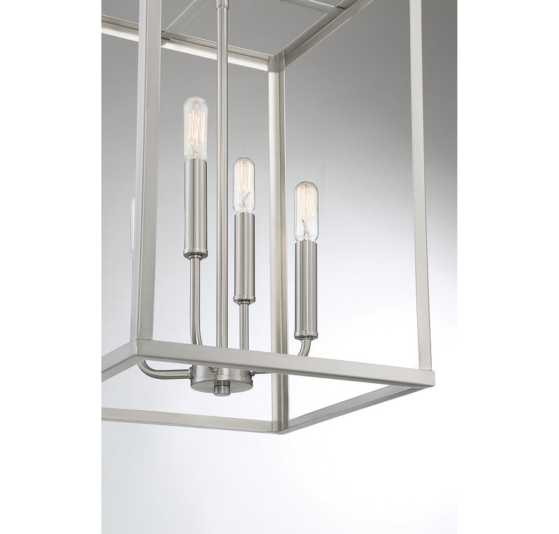 Meridian M30008BN Four Light Pendant, Brushed Nickel