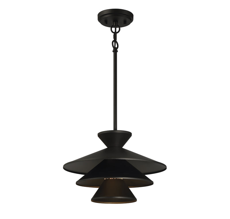 Meridian M70096MBK One Light Pendant, Matte Black