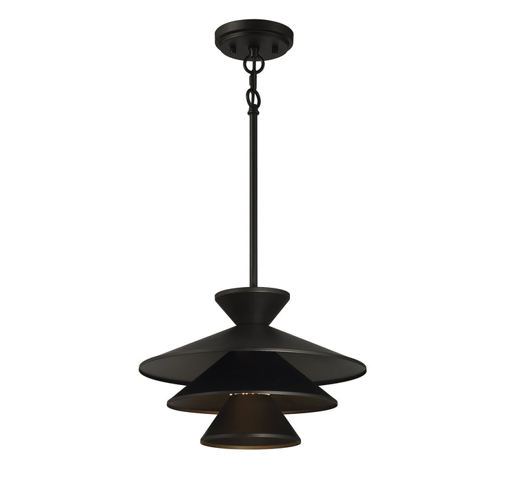Meridian M70096MBK One Light Pendant, Matte Black