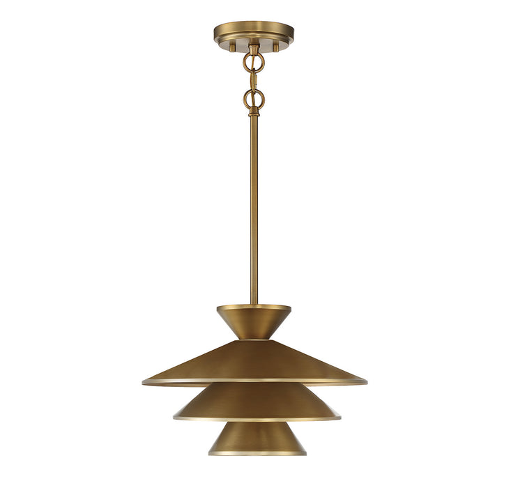 Meridian M70096NB One Light Pendant, Natural Brass