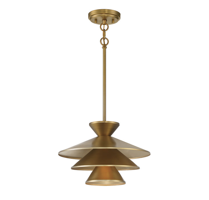 Meridian M70096NB One Light Pendant, Natural Brass