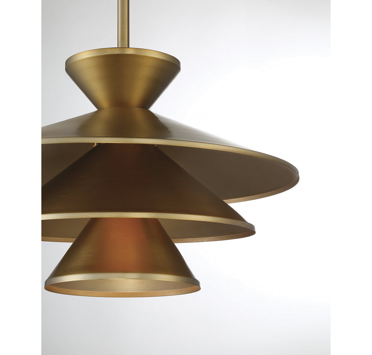Meridian M70096NB One Light Pendant, Natural Brass