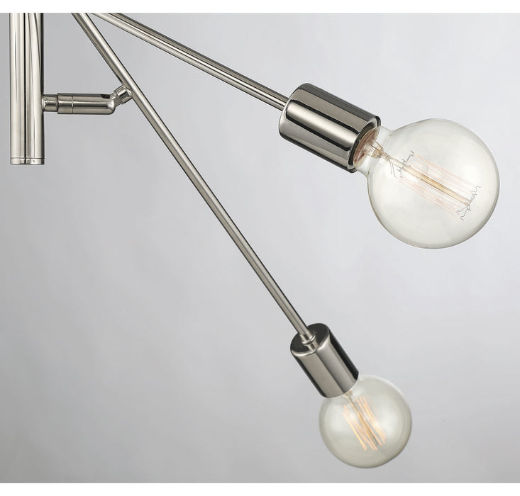 Meridian M10084PN Six Light Chandelier, Polished Nickel