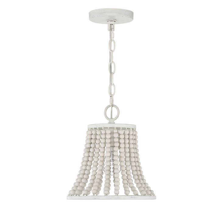Meridian M70098WW One Light Pendant, Weathered White