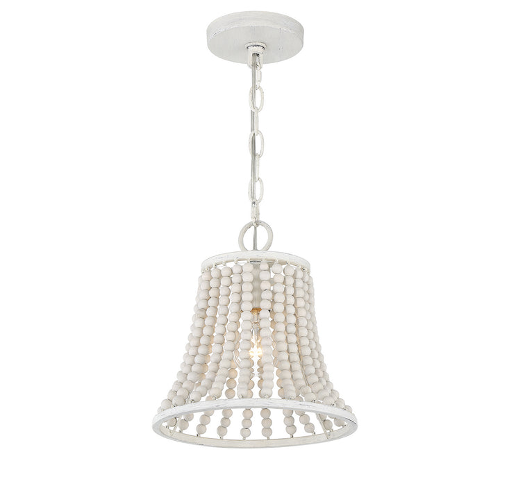 Meridian M70098WW One Light Pendant, Weathered White