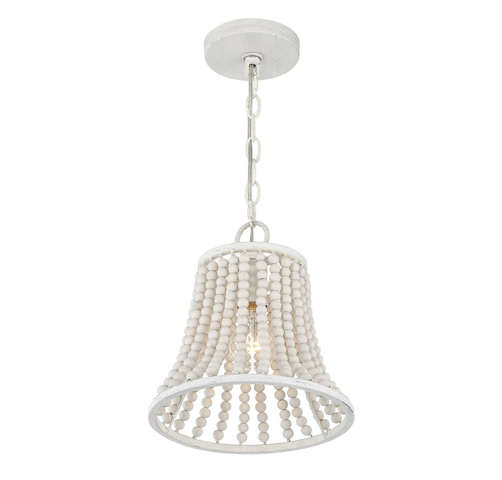 Meridian M70098WW One Light Pendant, Weathered White