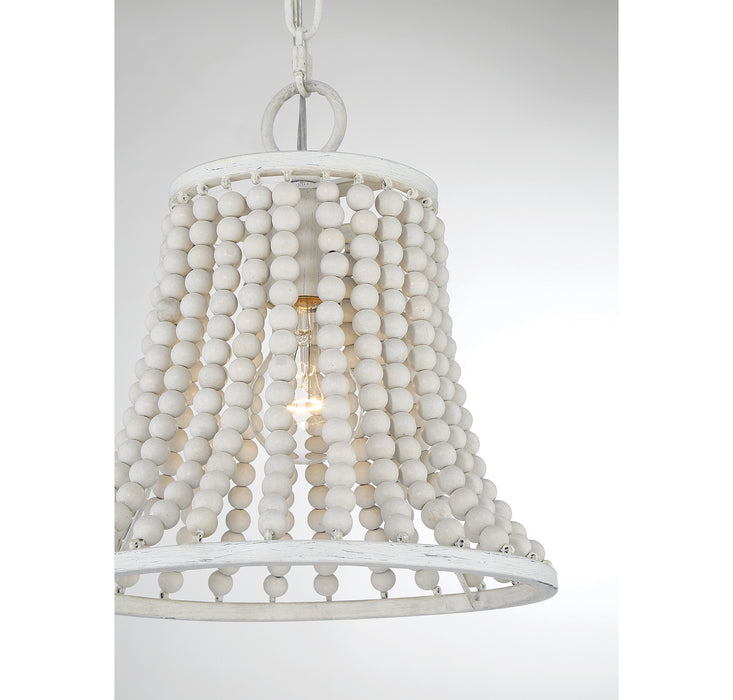 Meridian M70098WW One Light Pendant, Weathered White