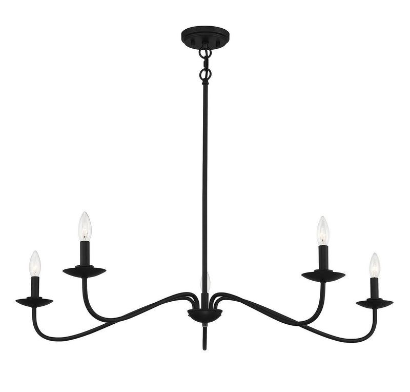 Meridian M10085MBK Five Light Chandelier, Matte Black