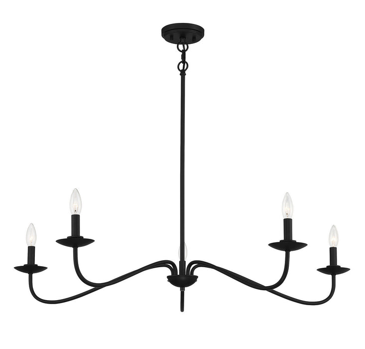 Meridian M10085MBK Five Light Chandelier, Matte Black