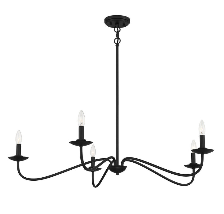 Meridian M10085MBK Five Light Chandelier, Matte Black